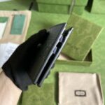 Gucci Unisex GG Embossed Money Clip Embossed Black Leather Viscose Lining - Imagen 7
