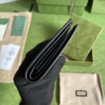 Gucci Unisex GG Embossed Money Clip Embossed Black Leather Viscose Lining - Imagen 9