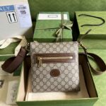 Gucci Unisex GG Supreme Messenger Bag Beige Ebony GG Supreme Canvas - immagine 2