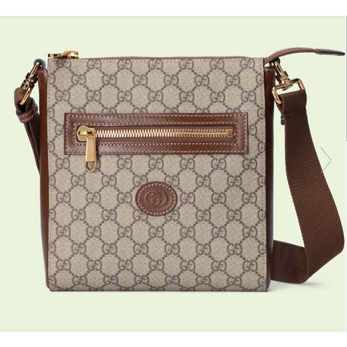 GUCCI GG Supreme Monogram Textured Calfskin Web Medium Ophidia Shopping Tote  Beige Ebony New Acero 1261368