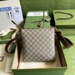 Gucci Unisex GG Supreme Messenger Bag Beige Ebony GG Supreme Canvas - immagine 3