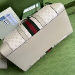 Gucci Unisex Gucci Savoy Duffle Bag Beige White GG Supreme Canvas Double G - Image 7