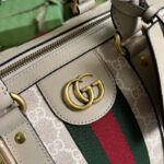 Gucci Unisex Gucci Savoy Duffle Bag Beige White GG Supreme Canvas Double G - Image 9
