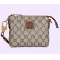 Gucci Unisex Messenger Bag Interlocking G Beige GG Supreme Canvas (1)