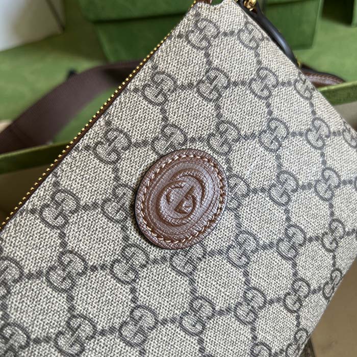 Gucci Unisex Messenger Bag Interlocking G Beige GG Supreme Canvas (10)