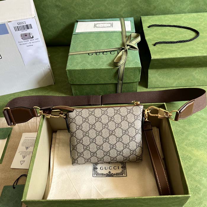Gucci Unisex Messenger Bag Interlocking G Beige GG Supreme Canvas (11)