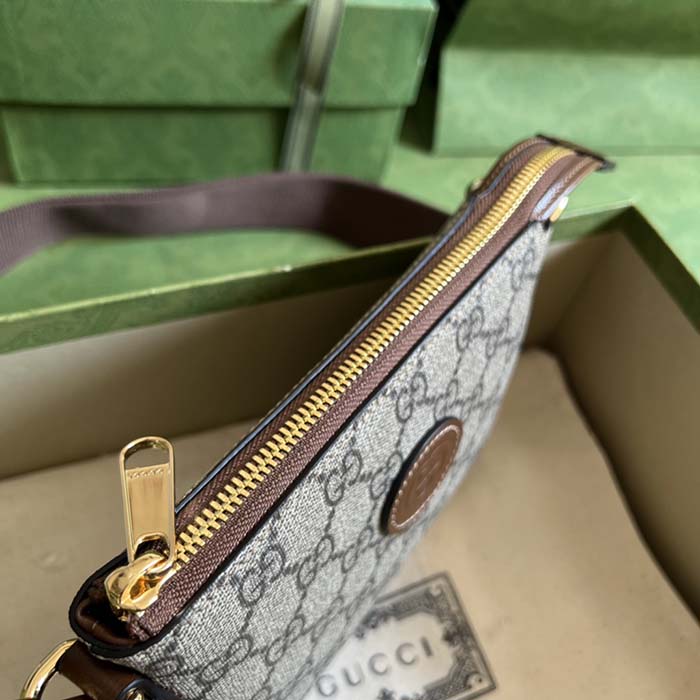 Gucci Unisex Messenger Bag Interlocking G Beige GG Supreme Canvas (5)