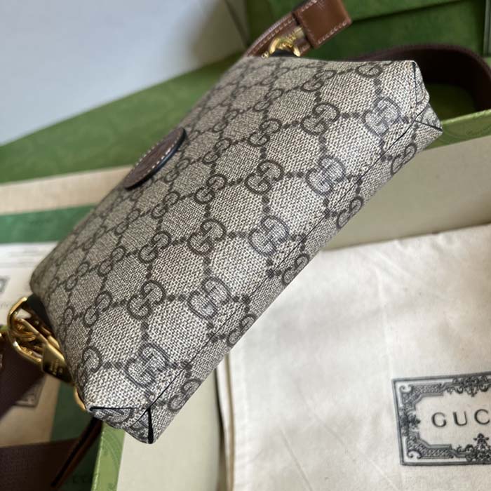 Gucci Unisex Messenger Bag Interlocking G Beige GG Supreme Canvas (6)