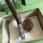 Gucci Unisex Mini Bag Interlocking G Beige Ebony GG Supreme Canvas Brown Leather - Image 8