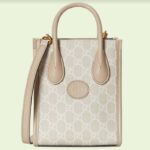 Gucci Unisex Mini Tote Bag Interlocking G Beige Vit GG Supreme Canvas