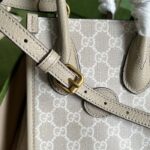 Gucci Unisex Mini Tote Bag Interlocking G Beige White GG Supreme Canvas - Bild 7