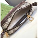 Gucci Unisex Ophidia Mini Bag Beige Ebony GG Supreme Canvas Brown Leather - Bild 7