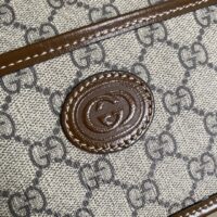 Gucci Unisex Ophidia Small Messenger Bag Beige Ebony GG Supreme Canvas