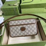 Gucci Unisex Mini Bag Interlocking G Beige Ebony GG Supreme Canvas - immagine 2