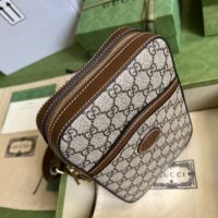 Gucci Unisex Sling Backpack Interlocking G Beige Ebony GG Supreme Canvas (11)