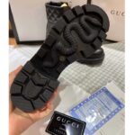 Gucci Women Ankle Boots Black GG Supreme Canvas Rubber Lace-Up High Heel - Image 10