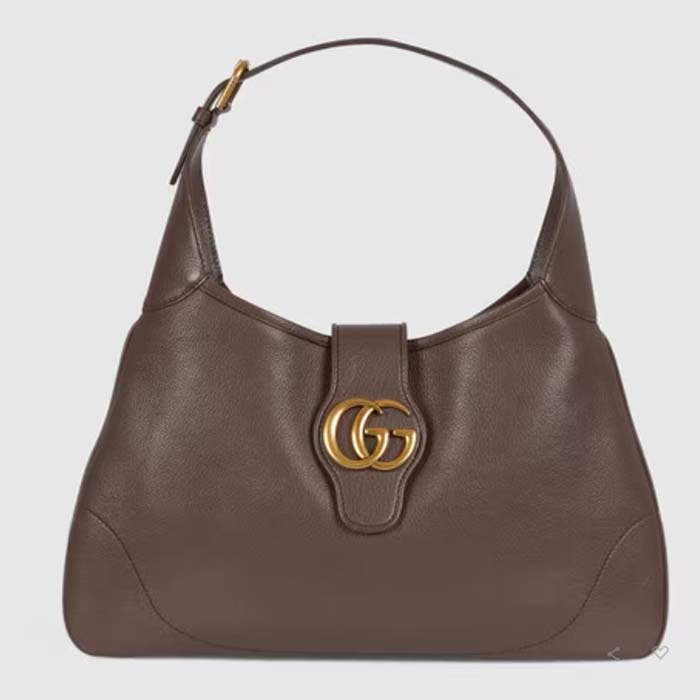 Gucci Women Aphrodite Medium Shoulder Bag Brown Soft Leather (1)