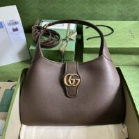 Gucci Women Aphrodite Medium Shoulder Bag Brown Soft Leather (1)