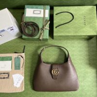 Gucci Women Aphrodite Medium Shoulder Bag Brown Soft Leather (1)