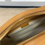 Gucci Women Attache Large Shoulder Bag Dark Orange Leather Green Red Web - Image 8