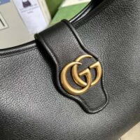 Gucci Women GG Aphrodite Medium Shoulder Bag Black Soft Leather Double G (1)