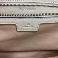 Gucci Women GG Aphrodite Medium Shoulder Bag White Soft Leather Double G (8)
