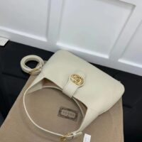 Gucci Women GG Aphrodite Medium Shoulder Bag White Soft Leather Double G (8)