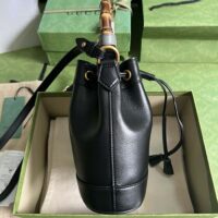 Gucci Women GG Diana Mini Bucket Bag Black Leather Double G (1)