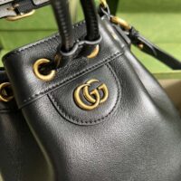 Gucci Women GG Diana Mini Bucket Bag Black Leather Double G (1)