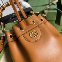 Gucci Women GG Diana Mini Bucket Bag Brown Leather Double G (1)