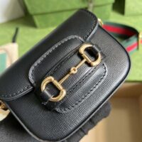 Gucci Women GG Gucci Horsebit 1955 Strap Wallet Black Leather Horsebit (2)
