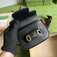 Gucci Women GG Gucci Horsebit 1955 Strap Wallet Black Leather Horsebit (2)