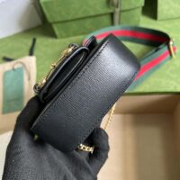 Gucci Women GG Gucci Horsebit 1955 Strap Wallet Black Leather Horsebit (2)