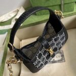 Gucci Women GG Jackie 1961 Mini Crystal GG Lizard Bag Black Mesh - Image 5