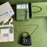 Gucci Women GG Jackie 1961 Mini Crystal GG Lizard Bag Black Mesh - Image 10