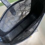 Gucci Women GG Jackie 1961 Mini Crystal GG Lizard Bag Black Mesh - Image 9