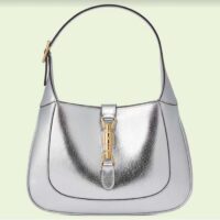 Gucci Women GG Jackie 1961 Small Lamé Shoulder Bag Silver Lamé Leather (1)