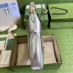 Gucci Women GG Jackie 1961 Small Lamé Shoulder Bag Silver Lamé Leather - Image 7