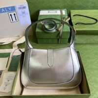 Gucci Women GG Jackie 1961 Small Lamé Shoulder Bag Silver Lamé Leather (1)