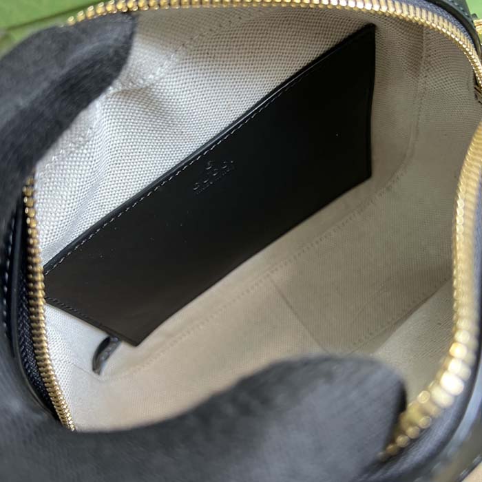 Gucci Women GG Matelassé Leather Small Bag Black Double G Zip Closure (5)