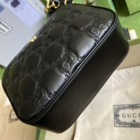 Gucci Women GG Matelassé Leather Small Bag Black Double G Zip Closure (2)