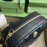 Gucci Women GG Matelassé Leather Small Bag Black Double G Zip Closure - Image 5