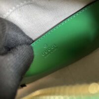 Gucci Women GG Matelassé Leather Small Bag Bright Green Double G Zip Closure (2)