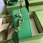 Gucci Women GG Matelassé Leather Small Bag Bright Green Double G Zip Closure - Image 4