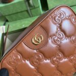 Gucci Women GG Matelassé Leather Small Bag Light Brown Double G Zip Closure – Image 8
