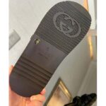 Gucci Women GG Sandal Crystals Black Mesh Tonal Suede Rubber Sole Flat - immagine 10