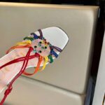 Gucci Women GG Sandal Interlocking G White Multicolor Leather High 9 Cm Heel - Image 10