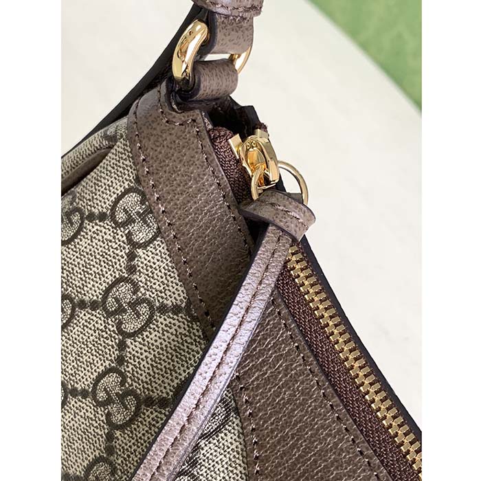 Gucci Women Ophidia Small Handbag Beige Ebony GG Supreme Canvas Double G (4)