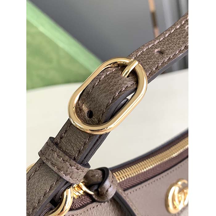 Gucci Women Ophidia Small Handbag Beige Ebony GG Supreme Canvas Double G (5)