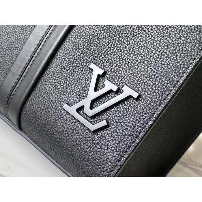 LOUIS VUITTON Aerogram Takeoff Tote Bag Leather Black M57308 LV Purse  90184600